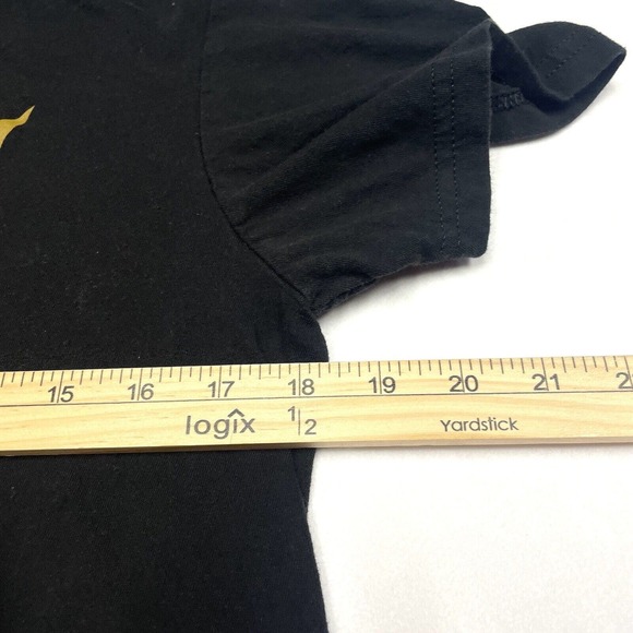 Rock of Ages Shirt Womens Medium Black Gold Spell Out Broadway Casual Ladies - Picture 4 of 6